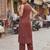 Maroon printed co-ord set for women