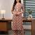Cream printed co-ord set for women