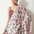 White floral silk blend saree