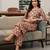 Cream printed co-ord set for women