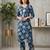 Blue printed co-ord set for women
