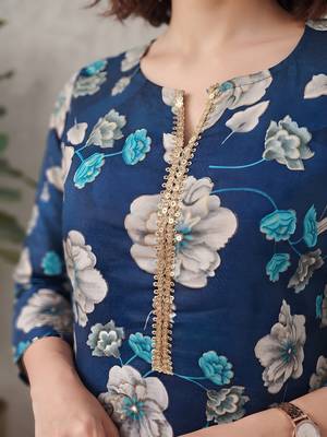Blue printed co-ord set for women 2