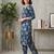 Blue printed co-ord set for women