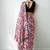 Magenta floral printed saree with matching blouse piece