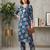 Blue printed co-ord set for women