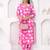 Pink printed cotton co-ord set for women