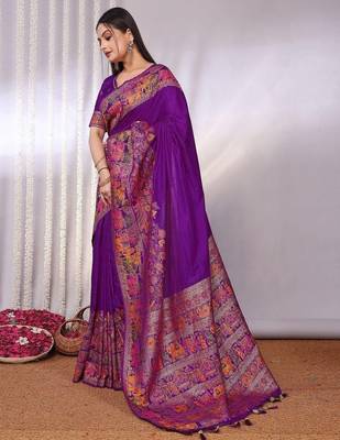 Purple purple viscose rayon sarees 2