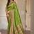 Green embellished zari saree