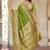 Green embellished zari saree