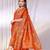 Orange embellished zari saree