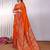Orange embellished zari saree