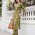 Olive green printed co-ord set for women
