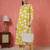 Yellow printed cotton co-ord set for women