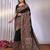 Black traditional black rich zari woven kalamkari motifs saree