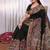 Black traditional black rich zari woven kalamkari motifs saree