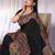 Black traditional black rich zari woven kalamkari motifs saree