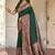 Green embellished zari saree