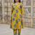 Yellow printed co-ord set for women