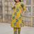 Yellow printed co-ord set for women