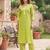 Green printed straight co-ords set for women