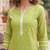 Green printed straight co-ords set for women