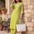 Green printed straight co-ords set for women
