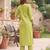 Green printed straight co-ords set for women