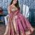Pink ethnic motif embroidered zari woven saree