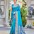 Blue woven design ethnic motifs zari saree