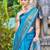 Blue woven design ethnic motifs zari saree