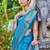 Blue woven design ethnic motifs zari saree