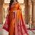Orange orange embellished zari art silk banarasi saree for women