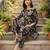 Black printed co-ord set for women