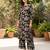 Black printed co-ord set for women