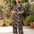 Black printed co-ord set for women