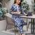 Blue printed co-ord set for women