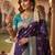 Purple paisley zari art silk banarasi saree