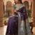 Purple paisley zari art silk banarasi saree