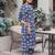 Blue printed co-ord set for women