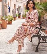 Pink printed co-ord set for women