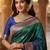 Teal woven design zari art silk banarasi saree
