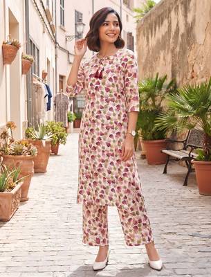Pink printed co-ord set for women 5