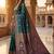 Teal woven design zari art silk banarasi saree