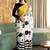White polka dot satin designer bagh saree