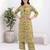 Olive green printed co-ord set for women