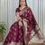 Maroon woven design zari banarasi saree