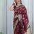 Maroon woven design zari banarasi saree