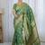 Sea green floral woven design zari banarasi saree