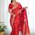 Red women ethnic motifs zari banarasi saree
