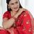 Red women ethnic motifs zari banarasi saree